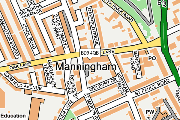 Map of JUNGLE GRILL MANNINGHAM LTD at local scale