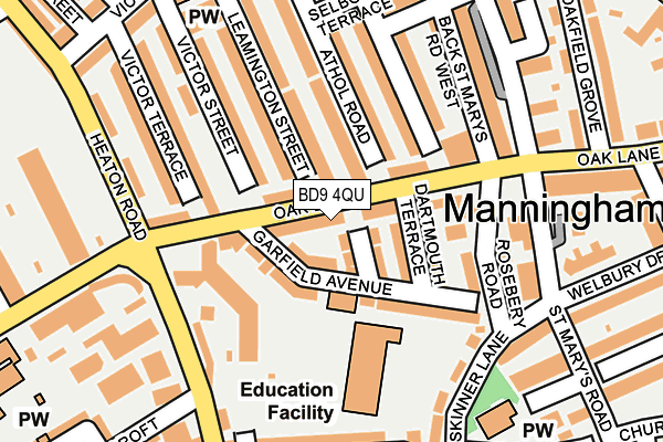 BD9 4QU map - OS OpenMap – Local (Ordnance Survey)