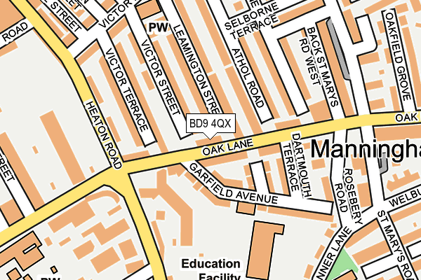 BD9 4QX map - OS OpenMap – Local (Ordnance Survey)