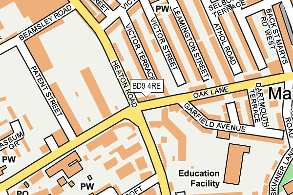 BD9 4RE map - OS OpenMap – Local (Ordnance Survey)