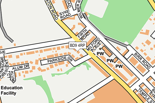 BD9 4RP map - OS OpenMap – Local (Ordnance Survey)