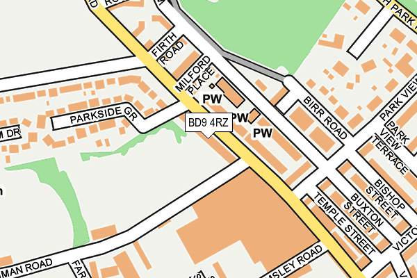 BD9 4RZ map - OS OpenMap – Local (Ordnance Survey)