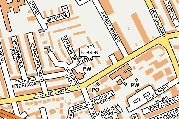 BD9 4SN map - OS OpenMap – Local (Ordnance Survey)