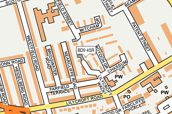 BD9 4SR map - OS OpenMap – Local (Ordnance Survey)