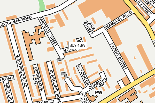 BD9 4SW map - OS OpenMap – Local (Ordnance Survey)