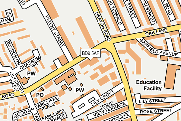 BD9 5AF map - OS OpenMap – Local (Ordnance Survey)