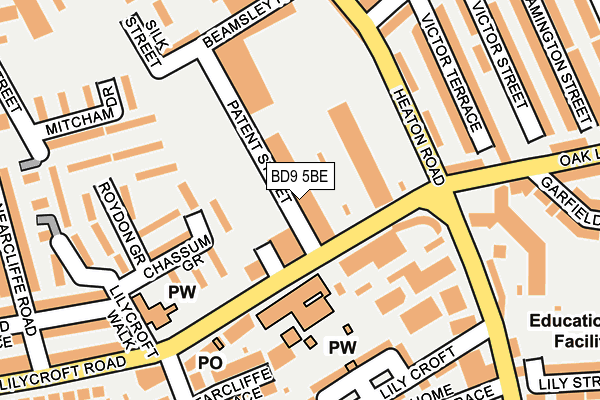 BD9 5BE map - OS OpenMap – Local (Ordnance Survey)