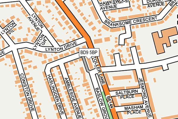 BD9 5BP map - OS OpenMap – Local (Ordnance Survey)