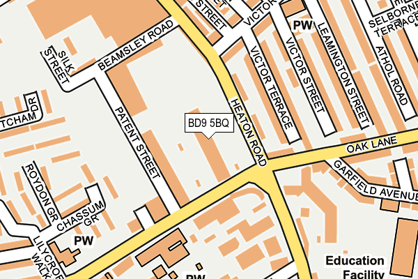 BD9 5BQ map - OS OpenMap – Local (Ordnance Survey)