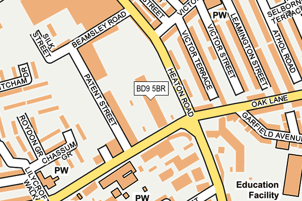 BD9 5BR map - OS OpenMap – Local (Ordnance Survey)
