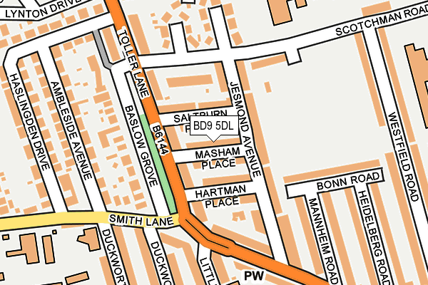 BD9 5DL map - OS OpenMap – Local (Ordnance Survey)