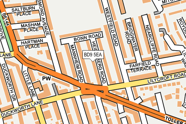 BD9 5EA map - OS OpenMap – Local (Ordnance Survey)