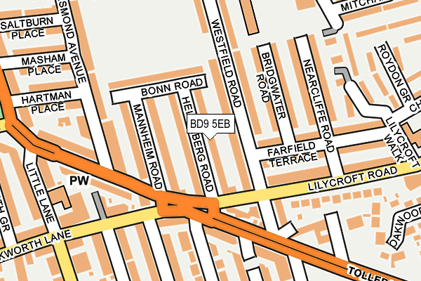 BD9 5EB map - OS OpenMap – Local (Ordnance Survey)