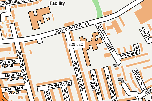 BD9 5EQ map - OS OpenMap – Local (Ordnance Survey)