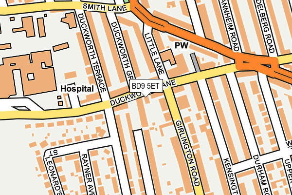 BD9 5ET map - OS OpenMap – Local (Ordnance Survey)