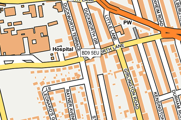 BD9 5EU map - OS OpenMap – Local (Ordnance Survey)