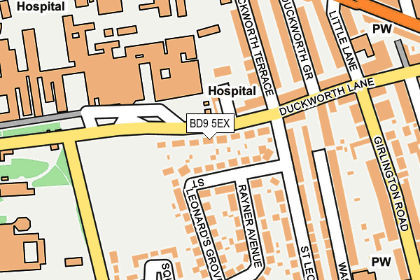 BD9 5EX map - OS OpenMap – Local (Ordnance Survey)