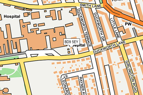 BD9 5EY map - OS OpenMap – Local (Ordnance Survey)