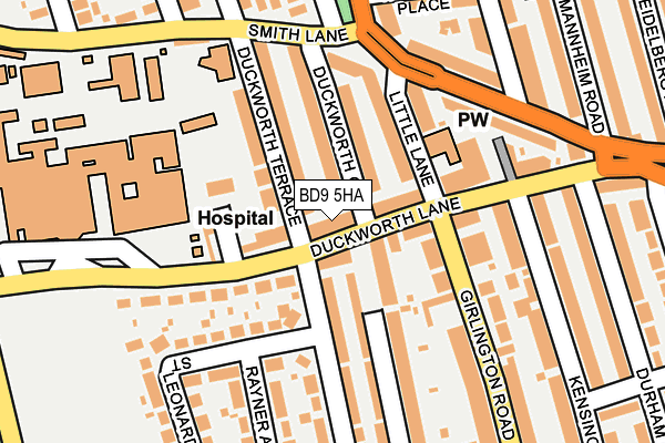 BD9 5HA map - OS OpenMap – Local (Ordnance Survey)