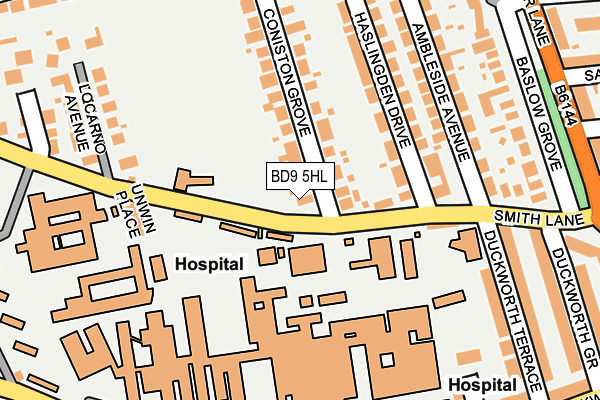 BD9 5HL map - OS OpenMap – Local (Ordnance Survey)