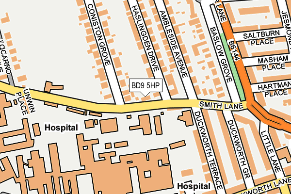 BD9 5HP map - OS OpenMap – Local (Ordnance Survey)