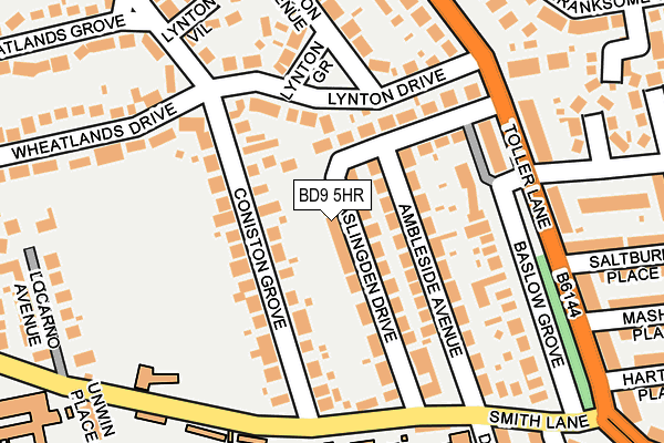 BD9 5HR map - OS OpenMap – Local (Ordnance Survey)