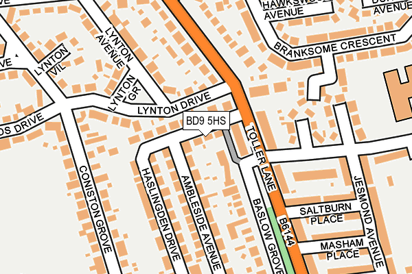 BD9 5HS map - OS OpenMap – Local (Ordnance Survey)