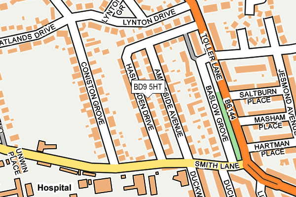 BD9 5HT map - OS OpenMap – Local (Ordnance Survey)