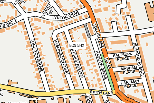 BD9 5HX map - OS OpenMap – Local (Ordnance Survey)