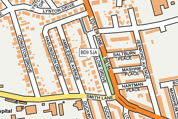 BD9 5JA map - OS OpenMap – Local (Ordnance Survey)