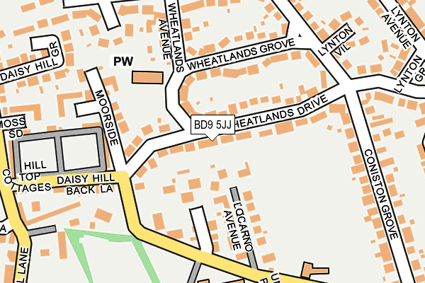 BD9 5JJ map - OS OpenMap – Local (Ordnance Survey)