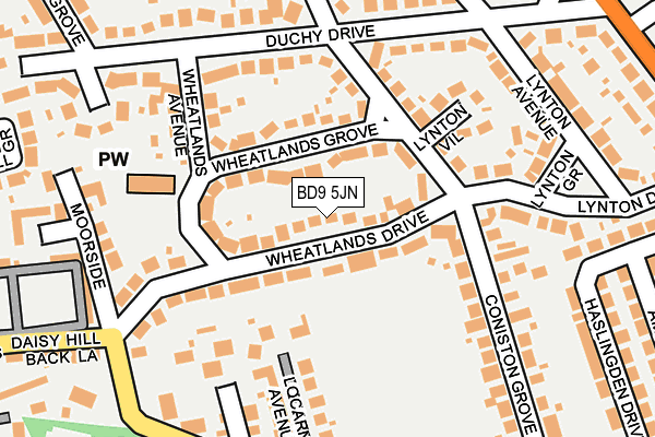 BD9 5JN map - OS OpenMap – Local (Ordnance Survey)