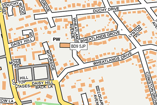 BD9 5JP map - OS OpenMap – Local (Ordnance Survey)