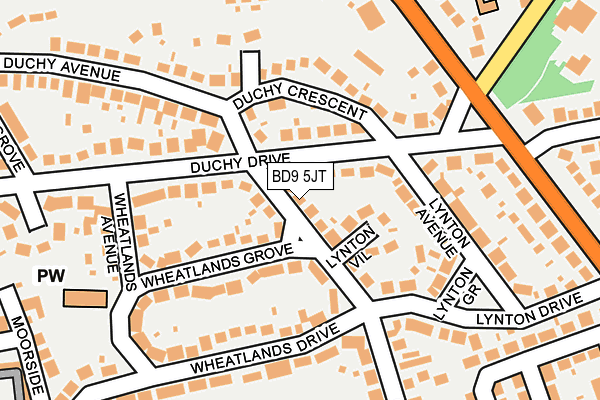 BD9 5JT map - OS OpenMap – Local (Ordnance Survey)