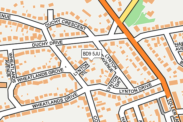 BD9 5JU map - OS OpenMap – Local (Ordnance Survey)