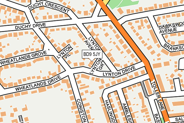 BD9 5JY map - OS OpenMap – Local (Ordnance Survey)