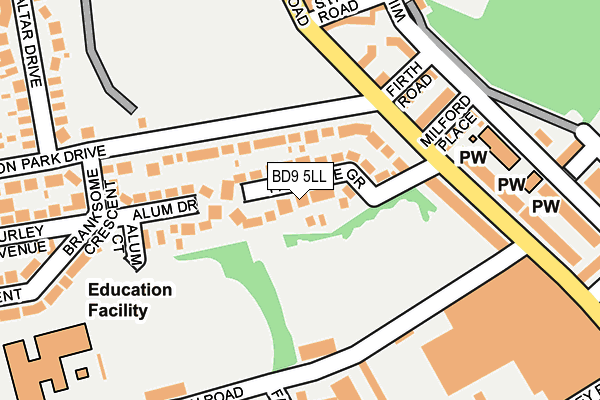 BD9 5LL map - OS OpenMap – Local (Ordnance Survey)