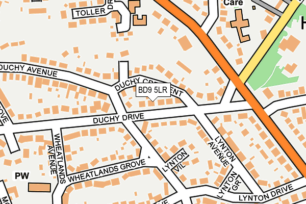 BD9 5LR map - OS OpenMap – Local (Ordnance Survey)