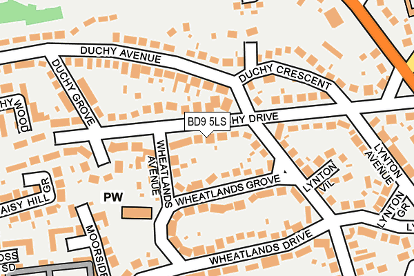 BD9 5LS map - OS OpenMap – Local (Ordnance Survey)