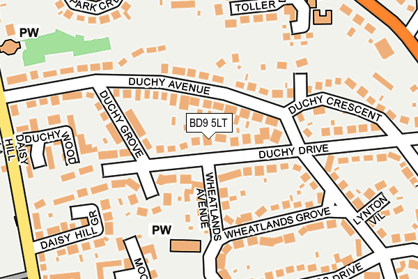 BD9 5LT map - OS OpenMap – Local (Ordnance Survey)
