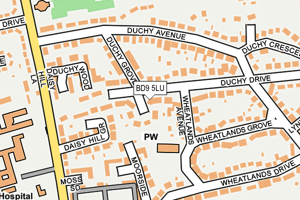 BD9 5LU map - OS OpenMap – Local (Ordnance Survey)