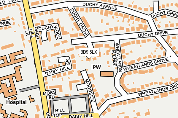 BD9 5LX map - OS OpenMap – Local (Ordnance Survey)