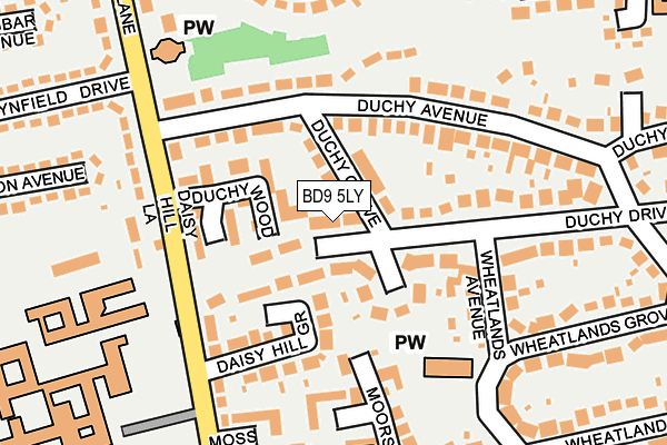 BD9 5LY map - OS OpenMap – Local (Ordnance Survey)