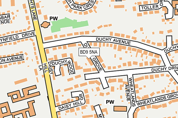 BD9 5NA map - OS OpenMap – Local (Ordnance Survey)