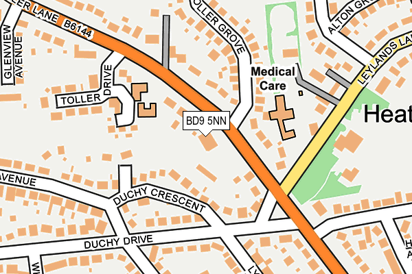 BD9 5NN map - OS OpenMap – Local (Ordnance Survey)