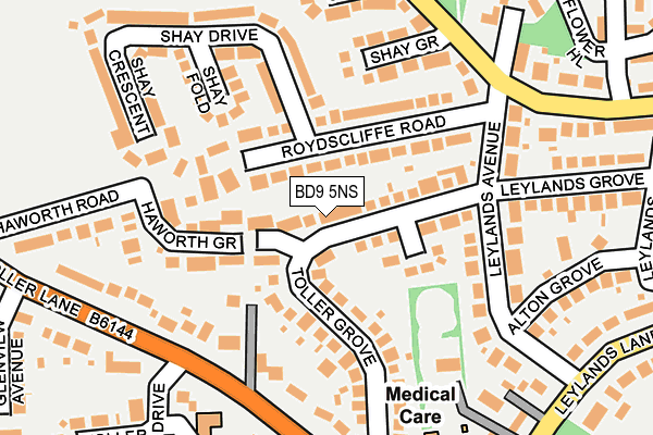 BD9 5NS map - OS OpenMap – Local (Ordnance Survey)