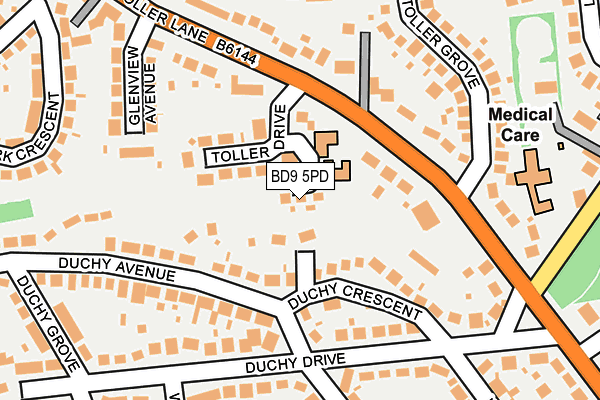 BD9 5PD map - OS OpenMap – Local (Ordnance Survey)