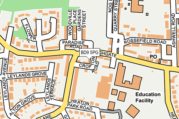 BD9 5PG map - OS OpenMap – Local (Ordnance Survey)