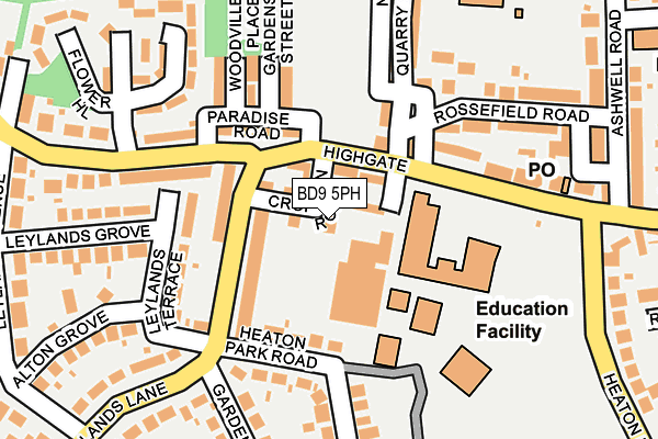 BD9 5PH map - OS OpenMap – Local (Ordnance Survey)