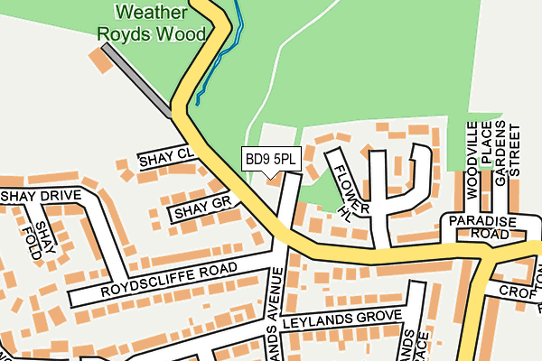 BD9 5PL map - OS OpenMap – Local (Ordnance Survey)
